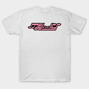 Melody Word Art Pink with Black Outline T-Shirt